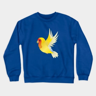 Flying yellow peach faced lovebird Crewneck Sweatshirt